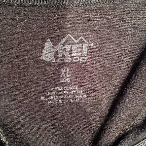 REI Sweater Mens XL Black Pullover Half Zip Wool Long Sleeve Outdoor base layer - Picture 7 of 9
